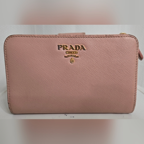 Prada Handbags - GUC Prada Pink Milano Leather Wallet